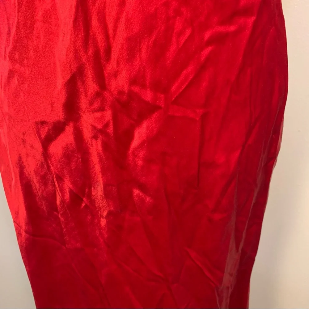 Vintage 90s Hampton Nites Satin Velvet Full Length Slip Dress - Picture 9 of 10